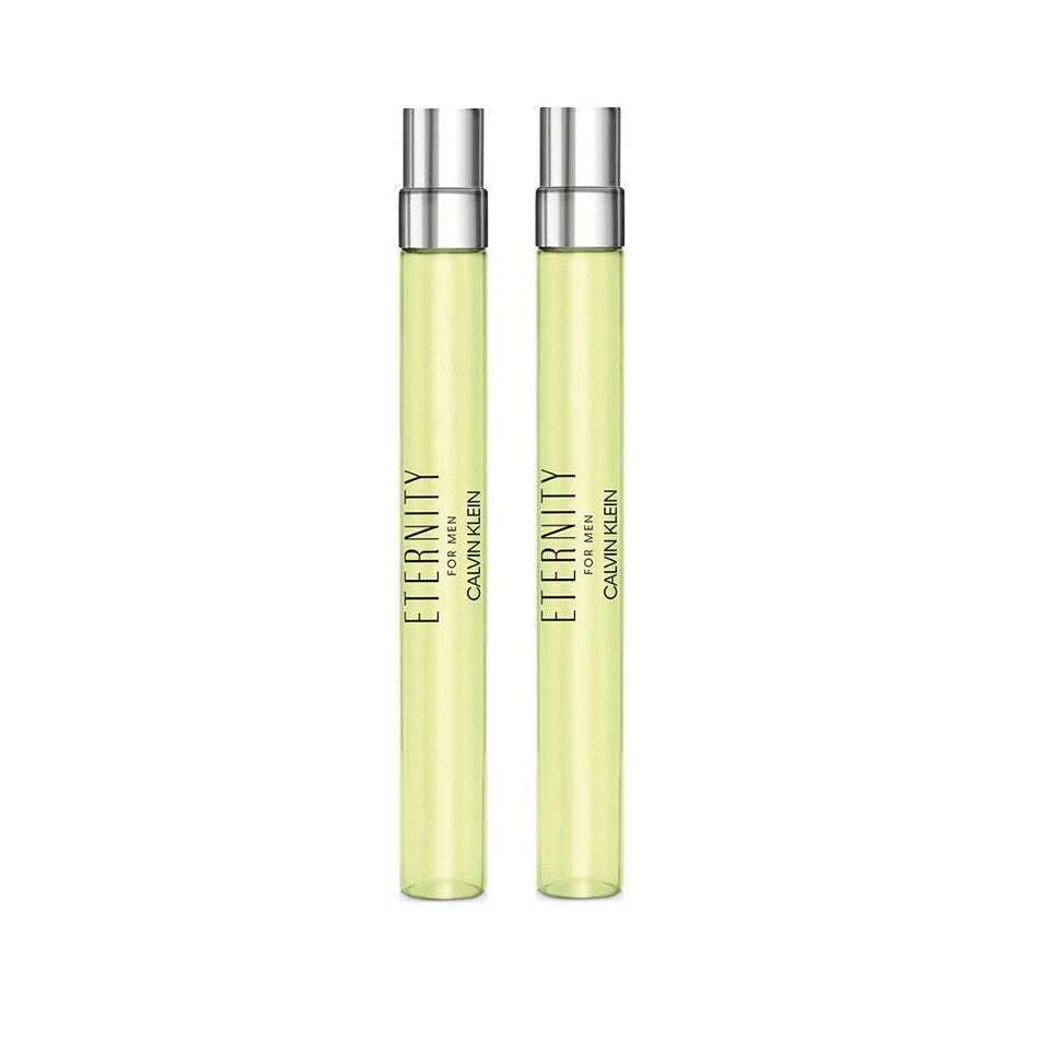 Calvin Klein Eternity EDT 0.33 oz / 10 ml Travel Spray For Men (Pack of 2)
