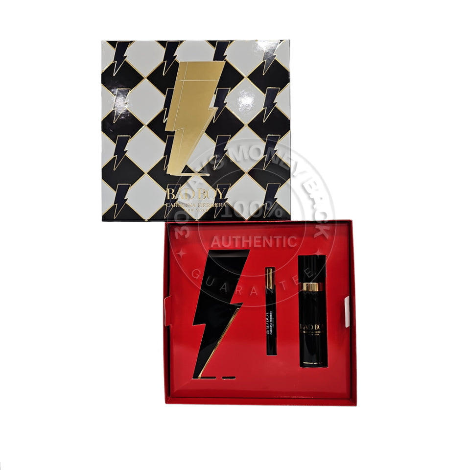 Carolina Herrera Bad Boy EDT 3 Piece Gift Set For Men