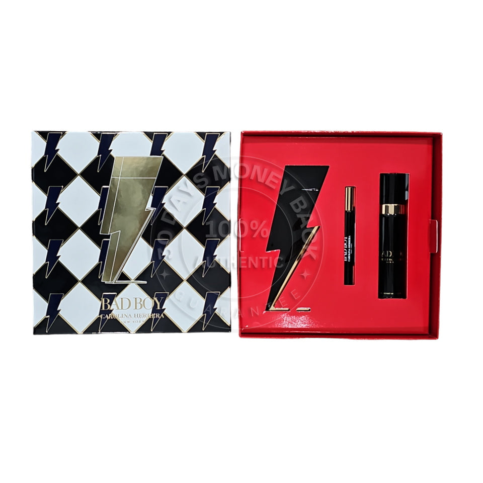 Carolina Herrera Bad Boy EDT 3 Piece Gift Set For Men