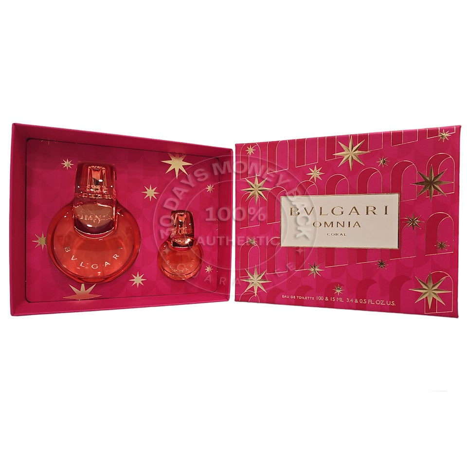 Bvlgari Omnia Coral 2 PCS Gift Set Eau De Toilette Women Spray