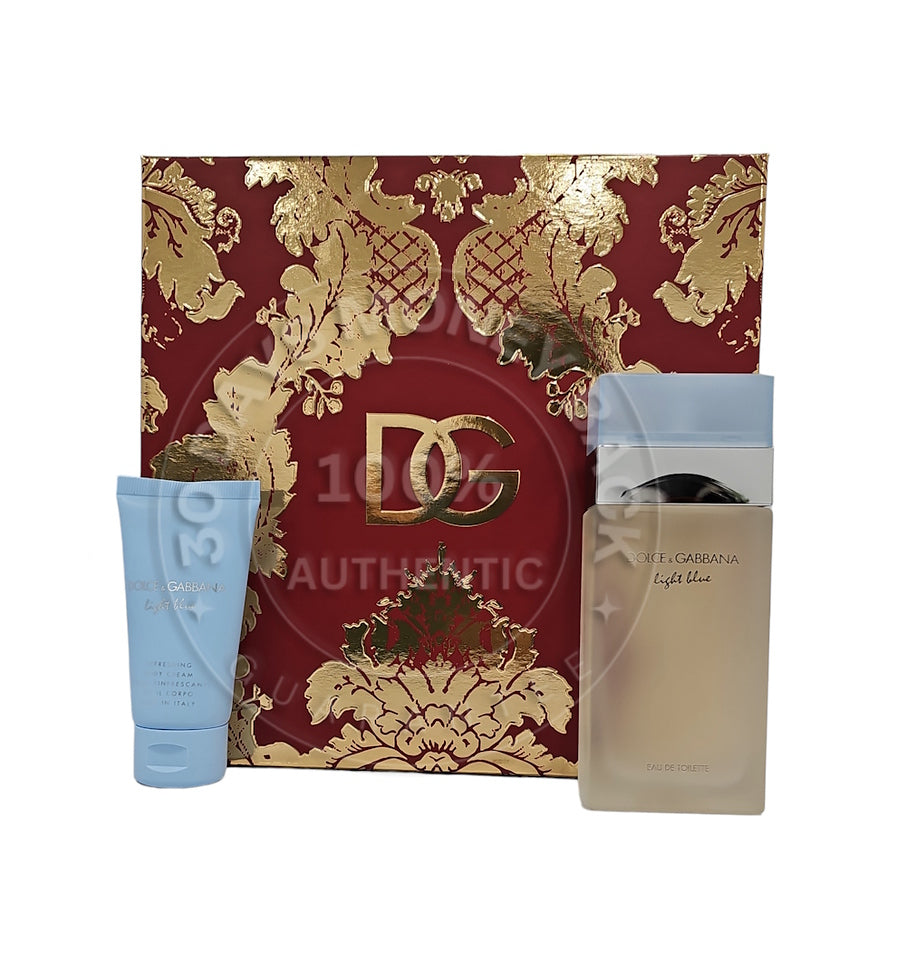 Dolce & Gabbana Light Blue 2 Pc Women Gift Set (3.3 oz EDT& 1.7 oz Body Cream)