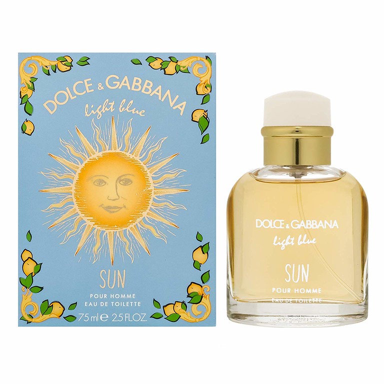 Dolce & Gabbana Light Blue Sun EDT 2.5 oz / 75 ml Spray for Men DAMAGED BOX