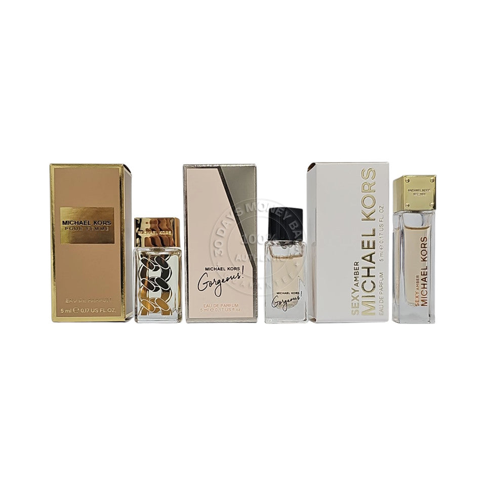 Michael Kors Eau De Parfum 0.17 oz / 5 ml Set of 3 Splash for Women