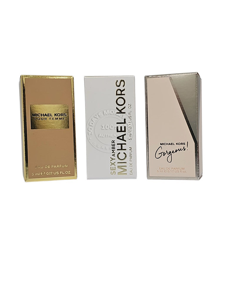 Michael Kors Eau De Parfum 0.17 oz / 5 ml Set of 3 Splash for Women