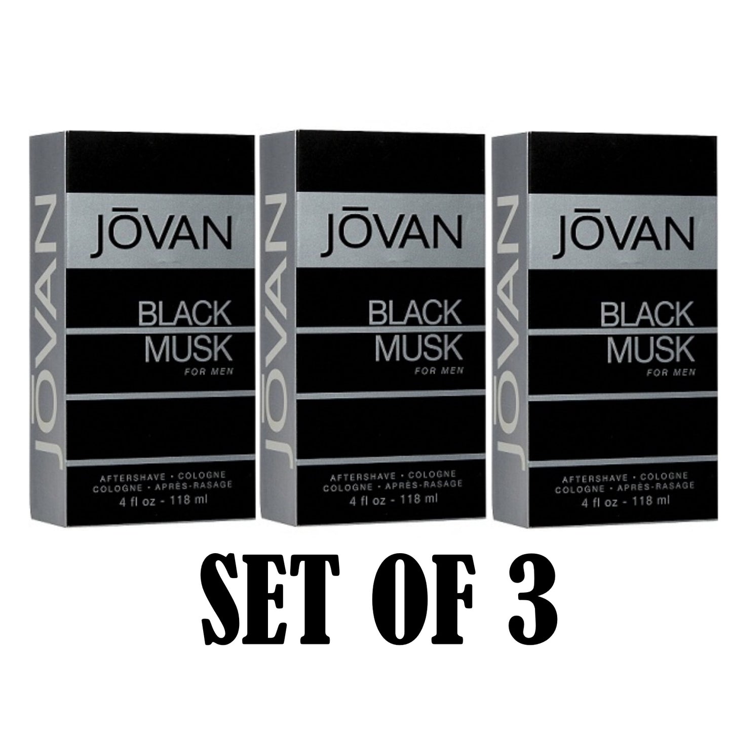 Jovan Black Musk For Men 3.0 oz Cologne Spray New In Box (SET OF 3)