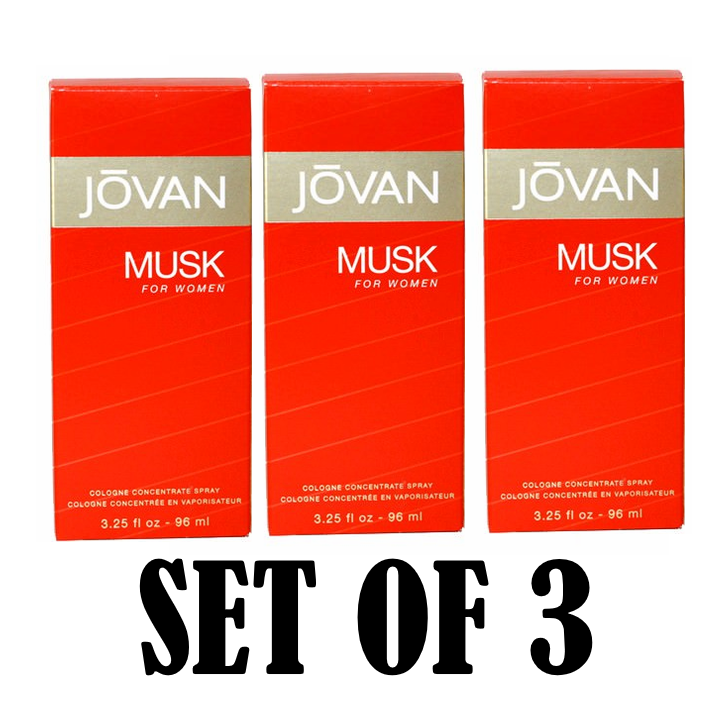 Jovan Musk For Women 3.25 oz / 86 ml Cologne Spray (Set of 3)