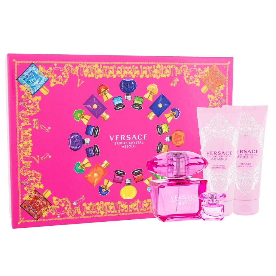 Versace Bright Crystal Absolu EDP 4PCS Gift Set For Women