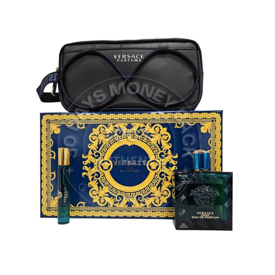 Versace Eros 3PCS Eau de Toilette Gift Set For Men With Bag