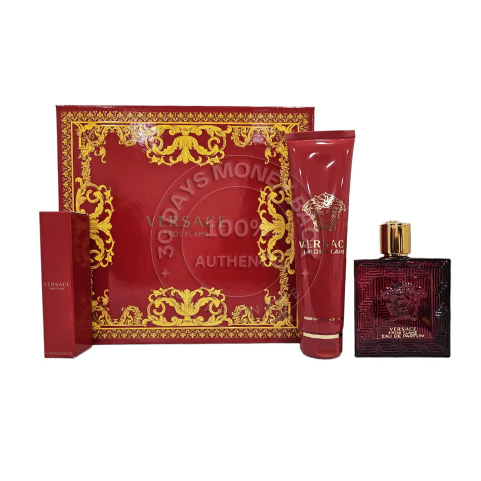Versace Eros Flame EDP 3 Pcs Gift Set For Men