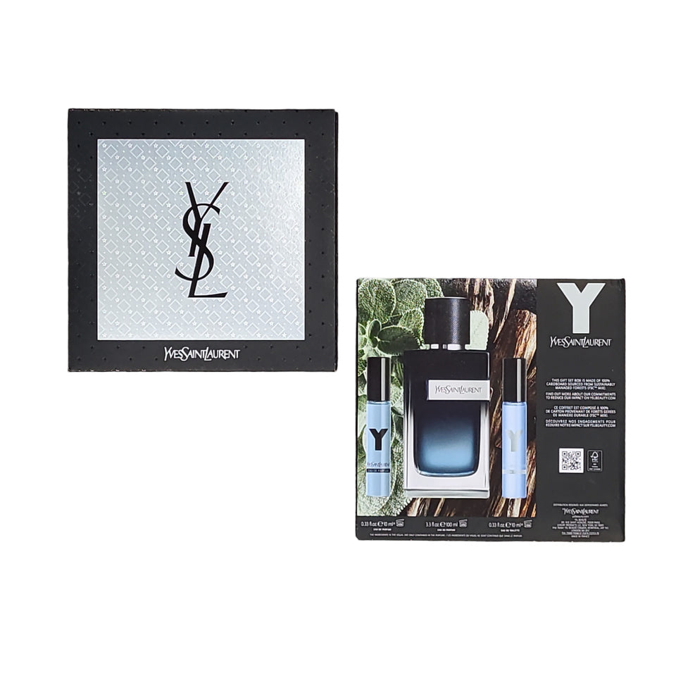 Yves Saint Laurent Y 3PCS Gift Set for Men 3.3 Edp & 0.33 Edp / Edt Spray