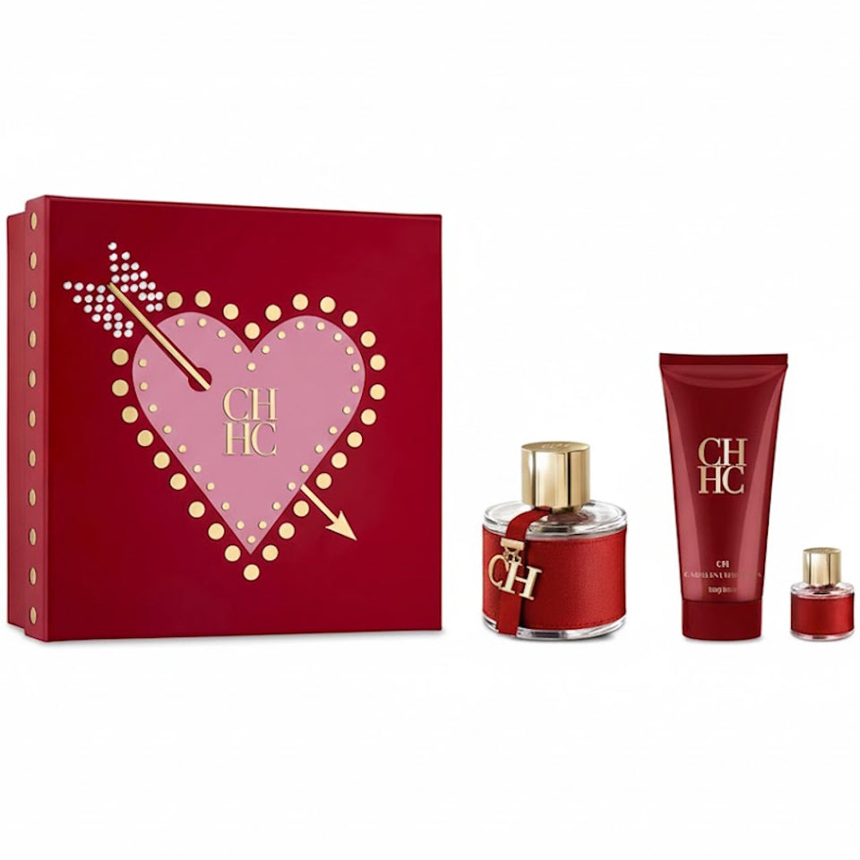 Carolina Herrera Women CH Gift Set (EDT Spray 100 ml + BL 100 ml + Mini 8 ml)