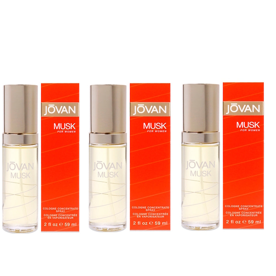Jovan Musk For Women 2 oz / 59 ml Cologne Spray (Set of 3)