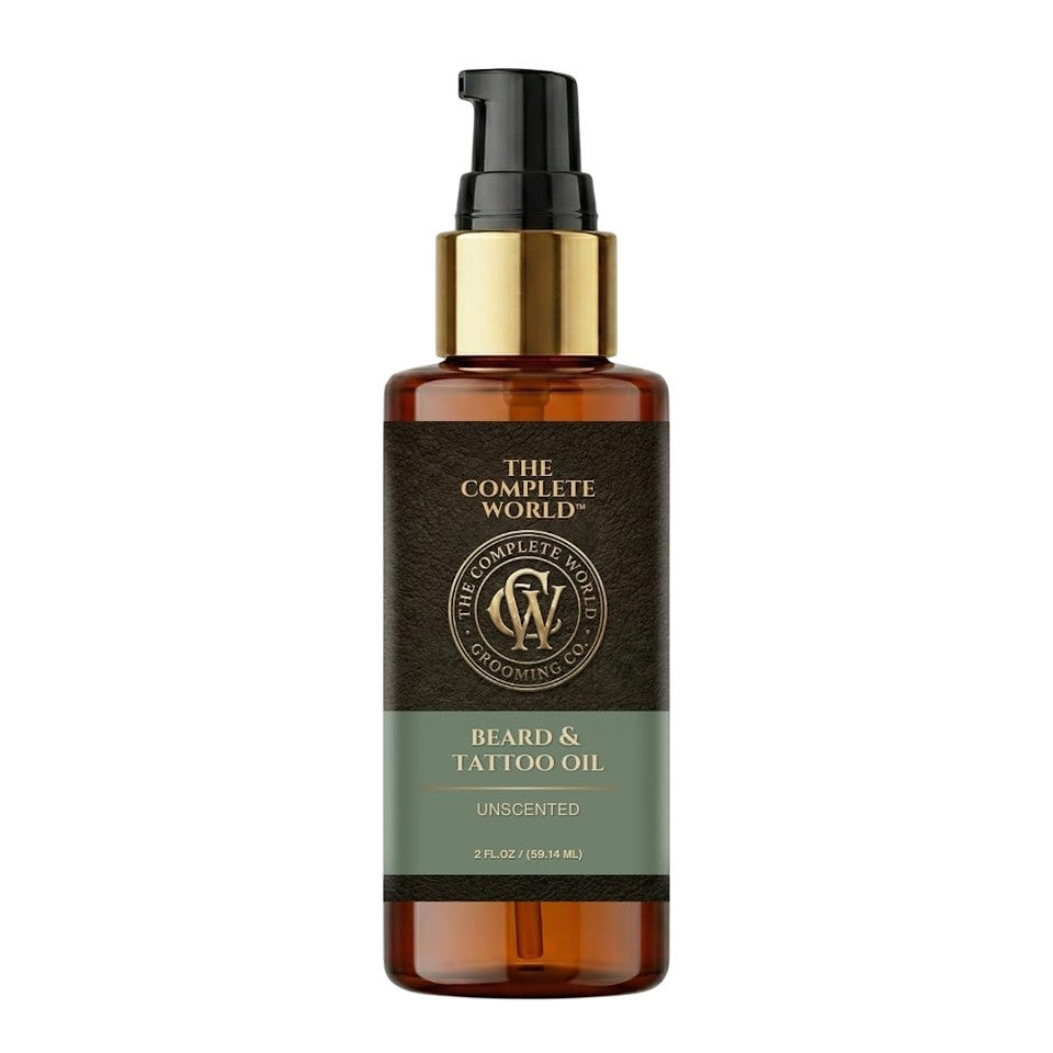 BEARD & TATTOO OIL Unscented 2 oz Grooming & Skin Care By The Complete World