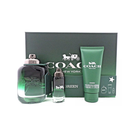 Coach New York Green Eau De Toilette 3 Pcs Gift Set For Men