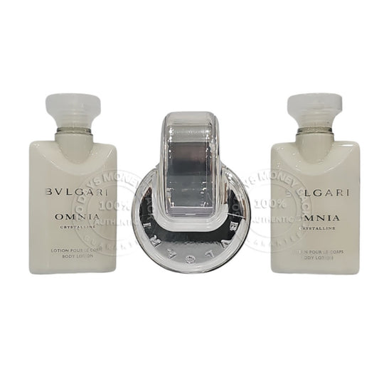 Bvlgari Omnia Crystalline Eau De Toilette 3 Pc Gift Set For Women (UNBOXED)