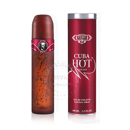 Cuba Hot Eau De Toilette 3.3 oz / 100 ml Natural Spray For Men