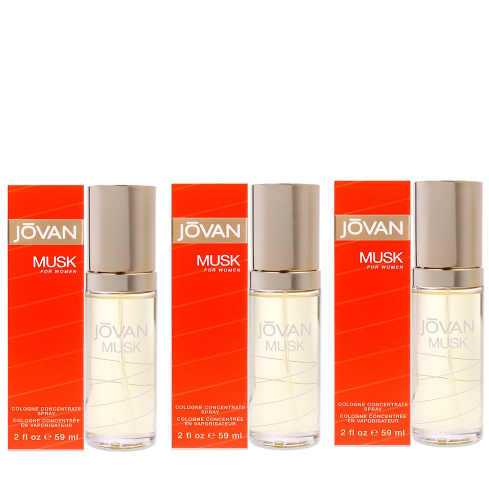 Jovan Musk For Women  2 oz / 59 ml Cologne Spray (Set of 3)