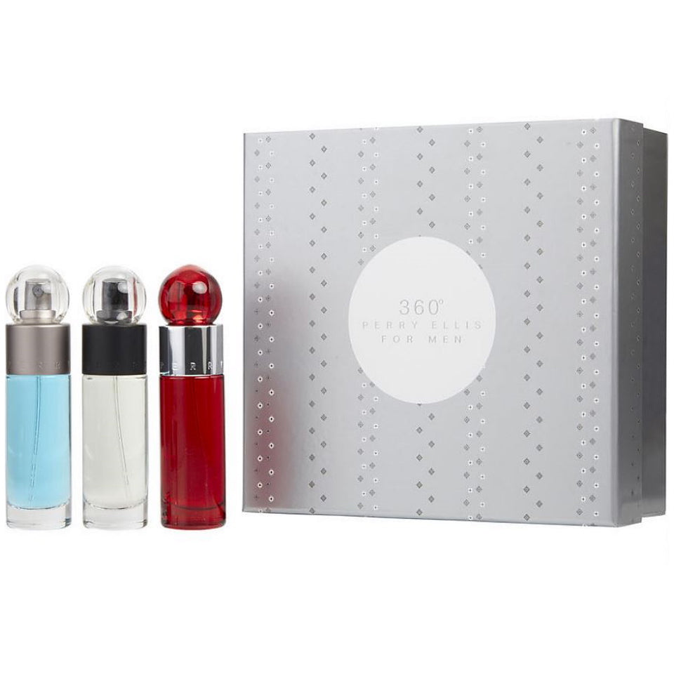 Perry Ellis 360 Eau De Toilette 3 PCS Trio Set For Men