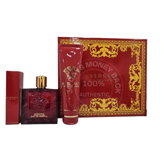 Versace Eros Flame EDP 3 Pcs Gift Set For Men