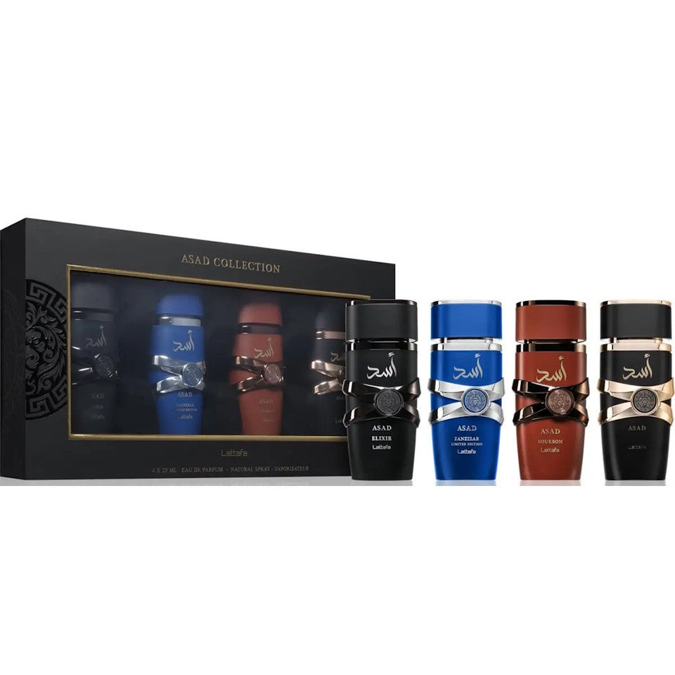 Lattafa ASAD 4-Piece x 25 ml EDP Spray Gift Set Collection for Men