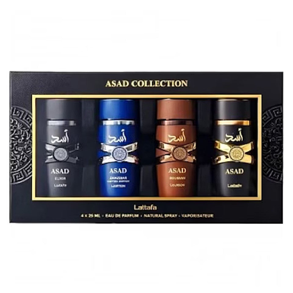 Lattafa ASAD 4-Piece x 25 ml EDP Spray Gift Set Collection for Men