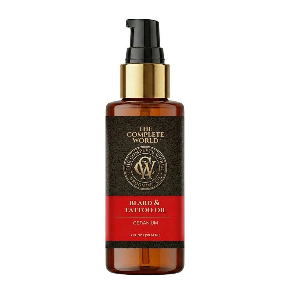 BEARD & TATTOO OIL Geranium 2 oz Grooming & Skin Care By The Complete World