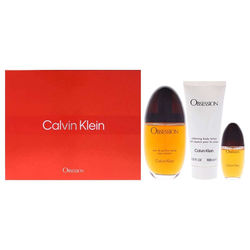 Calvin Klein Obsession 3PC Women's Set 3.3 oz EDP + 3.3 oz BL + 0.50 oz EDP